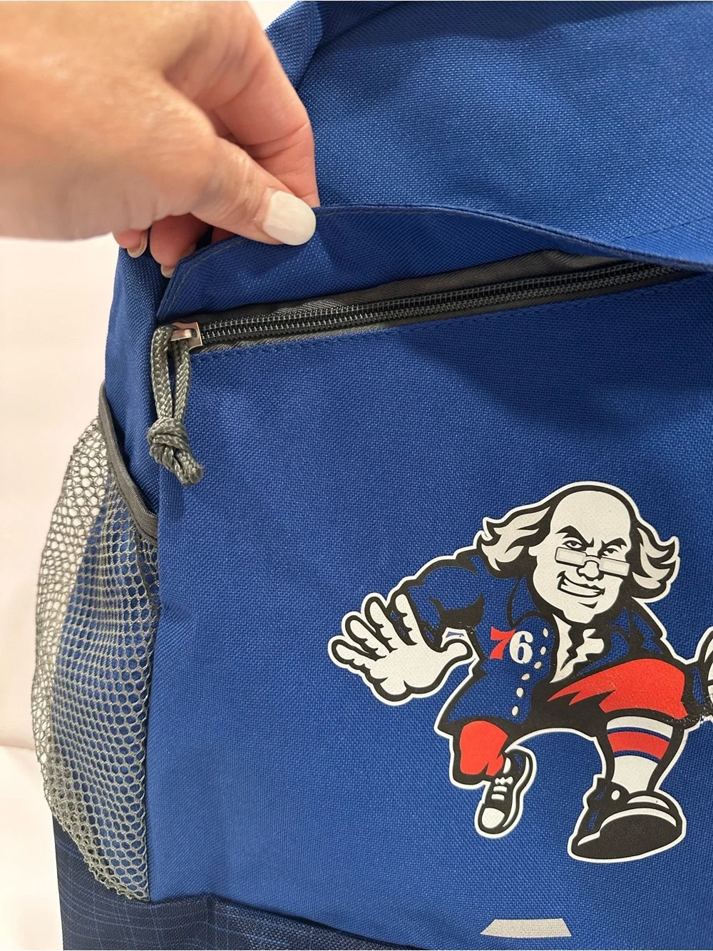 Philadelphia 76ers Ben Franklin Gemline Backpack Blue School Travel Sports Bag